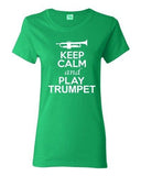 City Shirts Ladies Keep Calm And Play Trumpet String Music Lover DT T-Shirt Tee