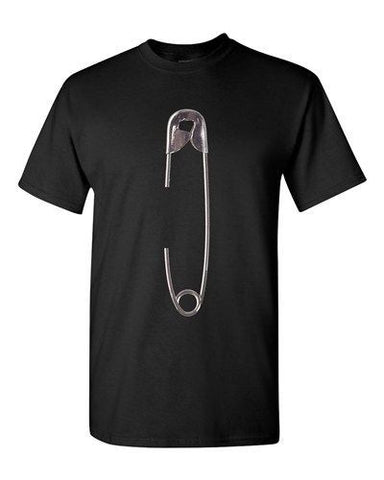 Safety Pin Staple Brooch Funny Humor Novelty Adult DT T-Shirt Tee