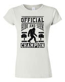 Junior Official Hide And Seek Champion Champ Big Foot Yeti Funny T-Shirt Tee