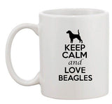 Keep Calm And Love Beagles Pet Dog Hound Funny Ceramic White Coffee Mug