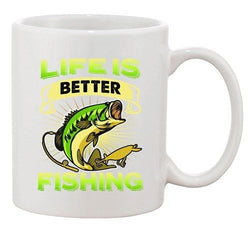 Life Is Better Fishing Fish Sea Animal Funny DT Coffee 11 Oz White Mug