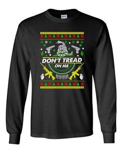 Long Sleeve Adult T-Shirt Don't Tread On Me Snake Weapon Gun Gadsden Flag DT