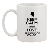 Keep Calm And Love Republic Of Congo Country Patriotic Ceramic White Coffee Mug