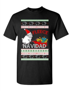 Fleece Navidad Sheep Ugly Christmas Holiday Gift Funny Adult DT T-Shirt Tee