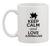 Keep Calm And Love Azerbaijan Country Map Patriotic Ceramic White Coffee Mug