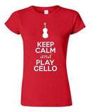 City Shirts Junior Keep Calm And Play Cello String Music Lover DT T-Shirt Tee