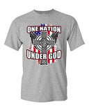 One Nation Under God Cross USA America Flag Patriotic Adult DT T-Shirt Tee