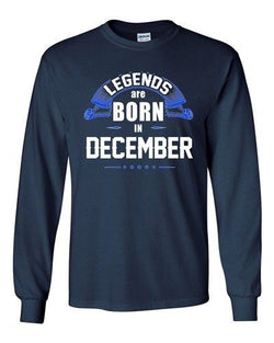 Long Sleeve Adult T-Shirt Legends Are Born In December Christmas Funny Gift DT