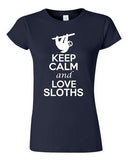 City Shirts Junior Keep Calm And Love Sloth Animal Lover Funny DT T-Shirt Tee