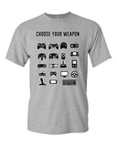 New Choose Your Weapon Gamer Game Controller Nerd Funny DT Adult T-Shirt Tee