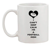 I Can't Keep Calm I'm A Football Mom Heart Ball Funny Ceramic White Coffee Mug