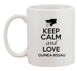 Keep Calm And Love Guinea Bissau Country Map Patriotic Ceramic White Coffee Mug