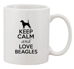 Keep Calm And Love Beagles Pet Dog Hound Funny Ceramic White Coffee Mug