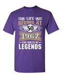 Life Begins At 50 1967 The Birth Of Legends Myth Age Funny DT Adult T-Shirt Tee