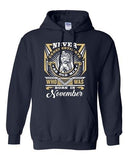 Never Underestimate Who Was Born In November Old Man Funny DT Sweatshirt Hoodie