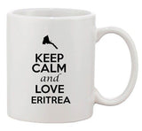 Keep Calm And Love Eritrea Africa Country Map Patriotic Ceramic White Coffee Mug