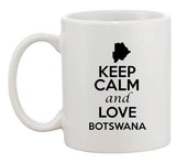 Keep Calm And Love Botswana Country Map Patriotic Ceramic White Coffee Mug