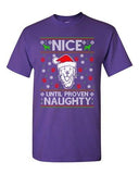 Nice Until Prove Naughty Labrador Dog Ugly Christmas Funny Adult DT T-Shirt Tee