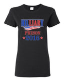 Ladies Hilliary Prison 2016 Hillary Liar Flag President Political DT T-Shirt Tee