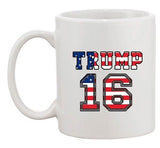 Donald Trump 16 2016 Vote President Election Flag DT Ceramic White Coffee Mug