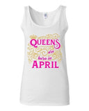 Junior Queens Are Born In April Crown Birthday Funny Sleeveless Tank Tops