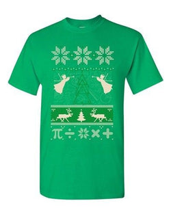 Math Mathematics Angels Deer Ugly Christmas Holiday Funny Adult DT T-Shirt Tee