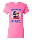 Ladies Thank You President Barack Obama 44th President USA Flag DT T-Shirt Tee