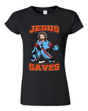 Junior New Jesus Saves Hockey Puck Jersey Sports Funny DT T-Shirt Tee