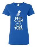 City Shirts Ladies Keep Calm And Play Tuba Brass Music Lover DT T-Shirt Tee