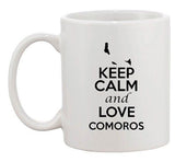 Keep Calm And Love Comoros Africa Country Map Patriotic Ceramic White Coffee Mug
