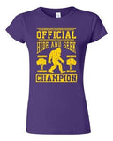 Junior Official Hide And Seek Champion Champ Big Foot Yeti Funny T-Shirt Tee