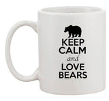 Keep Calm And Love Bears Polar Panda Animal Lover Funny Ceramic White Coffee Mug