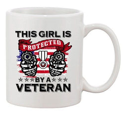 This Girl Is Protected By A Veteran Soldier Flag DT Coffee 11 Oz White Mug