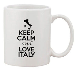 Keep Calm And Love Italy Rome Country Map Patriotic Ceramic White Coffee Mug