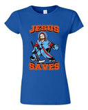 Junior New Jesus Saves Hockey Puck Jersey Sports Funny DT T-Shirt Tee
