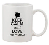 Keep Calm And Love Ivory Coast Country Map Patriotic Ceramic White Coffee Mug