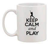 Keep Calm And Play Guitar Guitarist Band Music Funny Ceramic White Coffee Mug