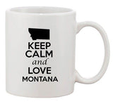 Keep Calm And Love Montana Country Map Nation Patriotic Ceramic White Coffee Mug