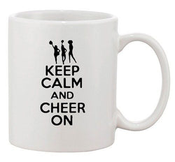 Keep Calm And Love Cheer On Cheerdance Dance Funny Ceramic White Coffee Mug