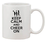 Keep Calm And Love Cheer On Cheerdance Dance Funny Ceramic White Coffee Mug