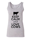 Junior Keep Calm And Love Elephants Animal Lover Moo Graphic Novelty Tank Top