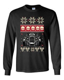 Long Sleeve Adult T-Shirt Skull Vintage Car Race Ugly Christmas Holiday Funny DT