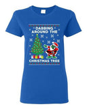 Ladies Dabbing Around The Christmas Tree Santa Ugly Xmas Funny DT T-Shirt Tee