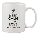 Keep Calm And Love Mozambique Country Map Patriotic Ceramic White Coffee Mug