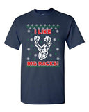 I Like Big Racks Reindeer Antlers Ugly Christmas Funny Adult DT T-Shirt Tee