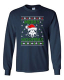 Long Sleeve Adult T-Shirt Merry Woofmas Husky Dog Paw Ugly Christmas Funny DT
