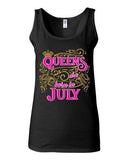 Junior Queens Are Born In July Crown Birthday Funny Sleeveless Tank Tops
