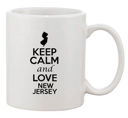 Keep Calm And Love New Jersey Country Map USA Patriotic Ceramic White Coffee Mug