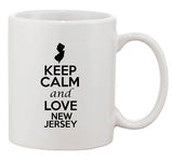 Keep Calm And Love New Jersey Country Map USA Patriotic Ceramic White Coffee Mug
