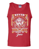 Never Underestimate Who Was Born In June Old Man Age Funny DT Adult Tank Top